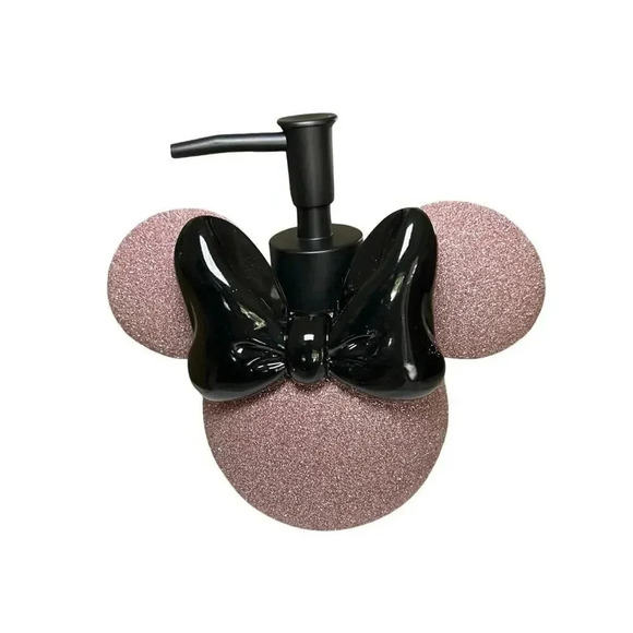 NWB Disney Minnie Mouse Lotion/Soap Dispenser Pump Rose Gold Glitter - Picture 2 of 5